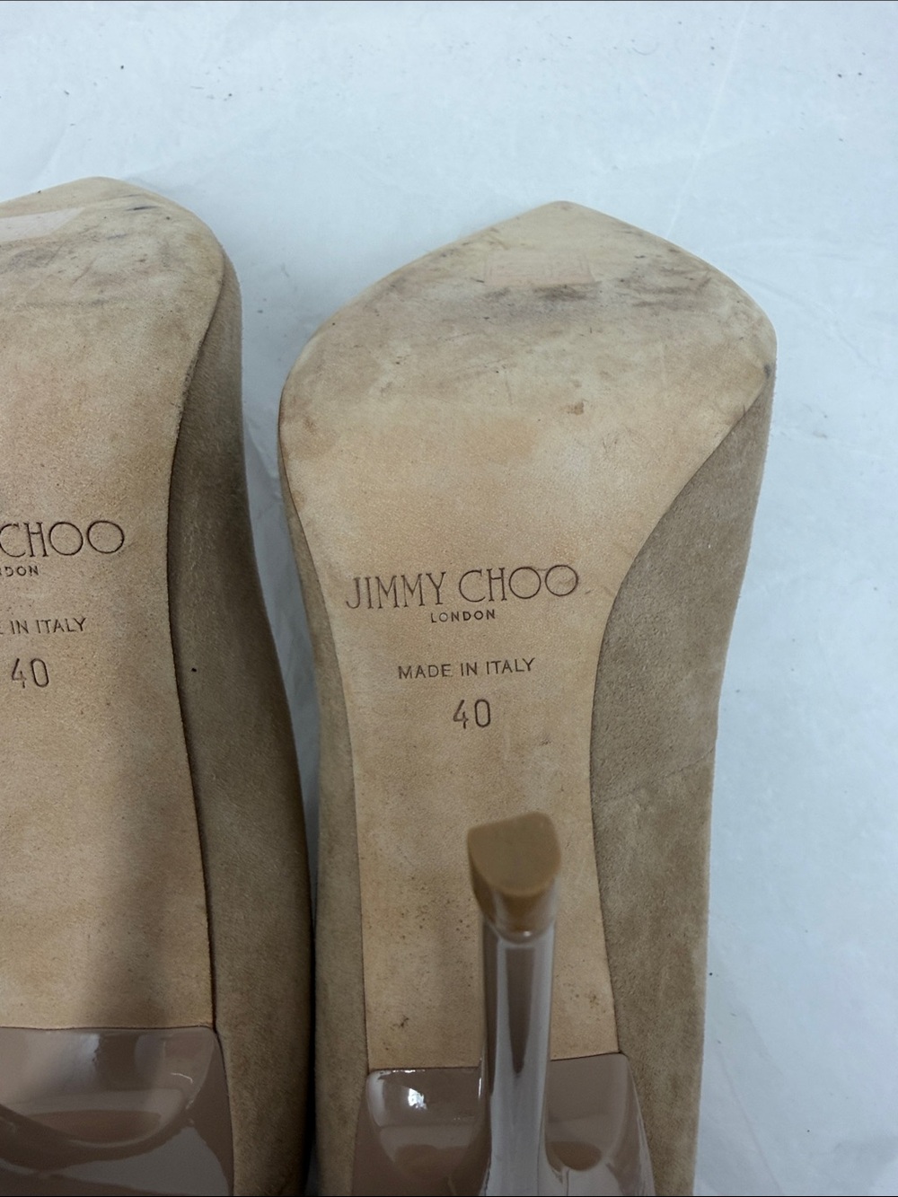 Jimmy Choo Tan Suede Pointed-Toe Stiletto Pumps Size 40 - Picture 11 of 12